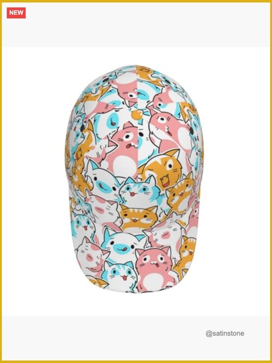 Cute Cat Baseball Cap Adjustable Snapback Animal Sun Hat